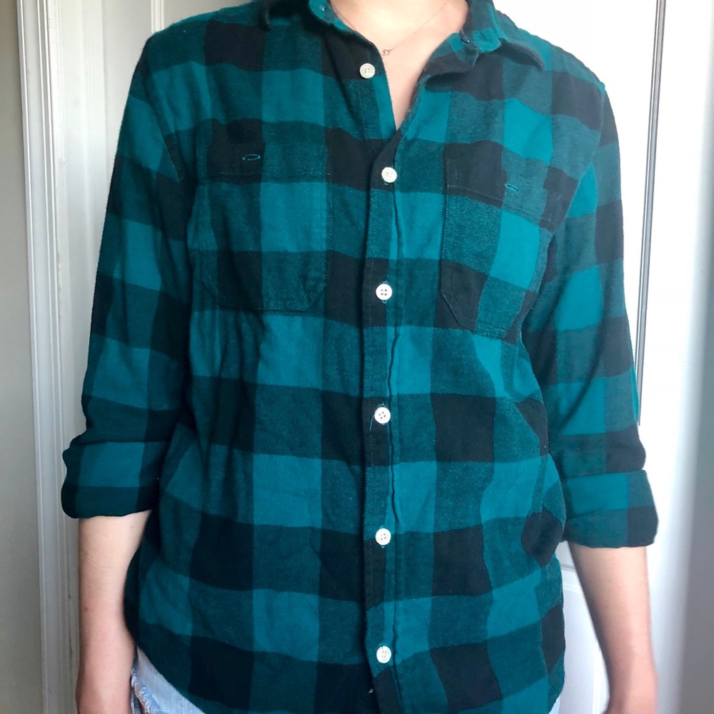 Teal and Black Flannel shirt